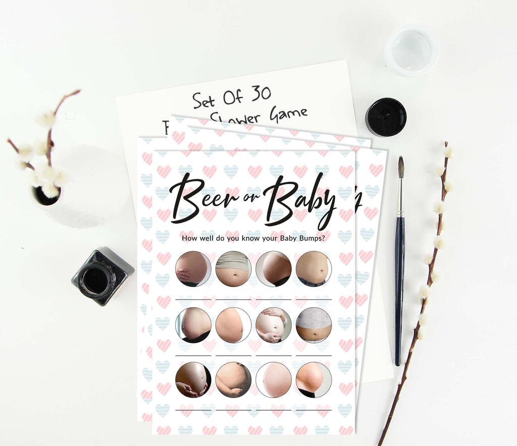 Inkdotpot Игра Пиво Или Ребенок Карточки для Игры на Вечеринке в честь Будущего Ребенка Принадлежности для Вечеринки Карточки для Активности Игры для Вечеринки в честь Будущего Ребенка Нейтральные по Полу Это Мальчик Или