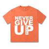 Женская футболка в стиле ретро с эффектом потертости Never Give Up из флиса Harajuku большого размера, футболка для милой пары на День святого Валентина