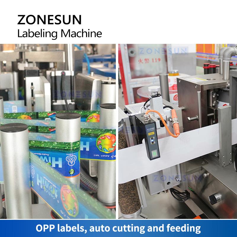 ZONESUN ZS-GTB12 Automatic Hot Melt Glue OPP/BOPP Labeling Machine High Speed Star Wheel for Round Cylindrical Oval Pump Bottles