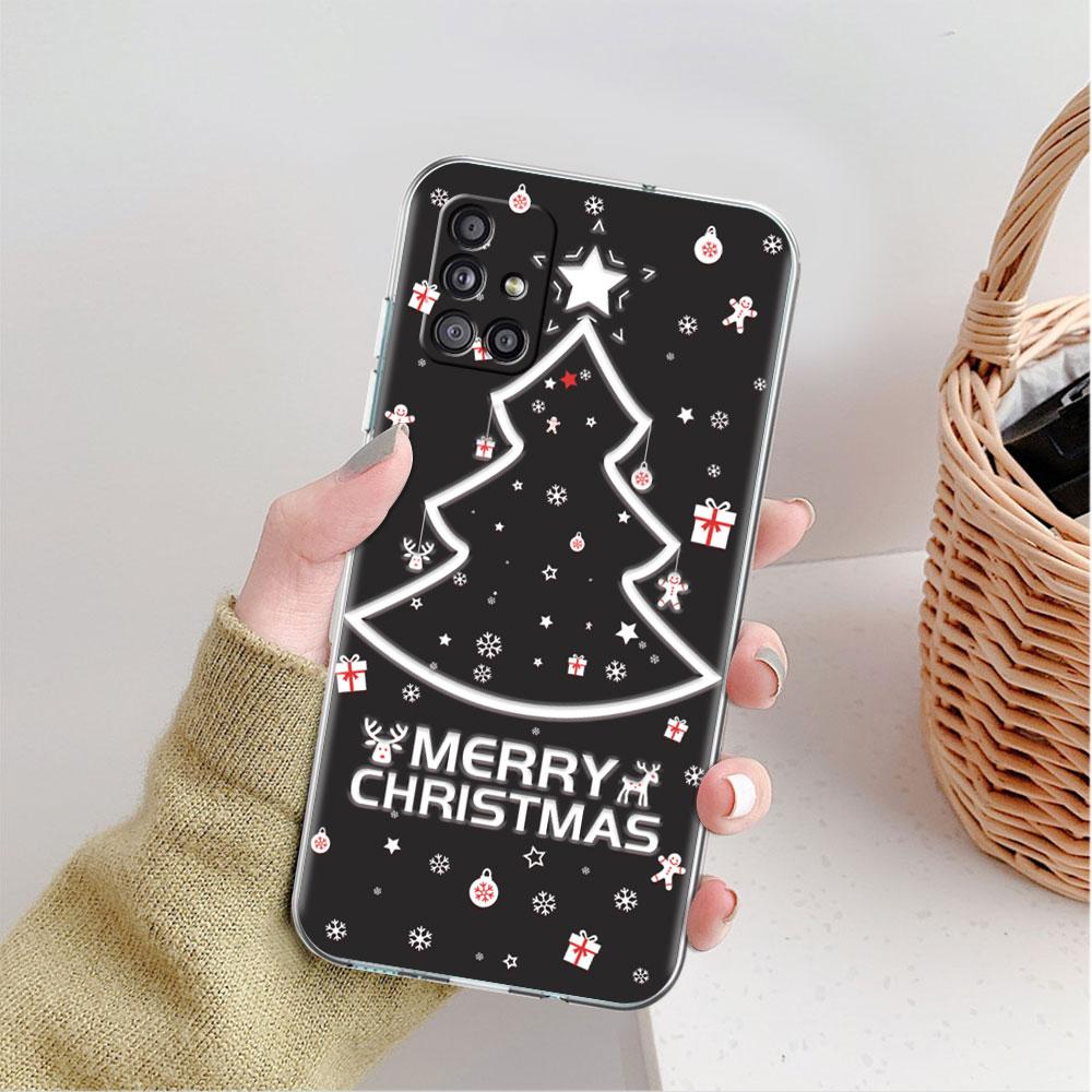 Merry Christmas In Winter Clear Case For Samsung Galaxy A52 A12 A51 A32 A21s A71 A32 A22 50 A70 A31 A72 5G Phone Cover