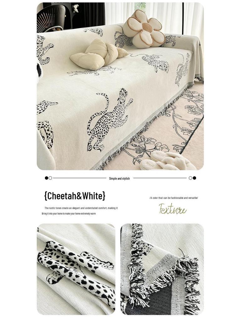 Chenille High-End Sofa Cover Blanket - Universal Four Seasons Cushion Pad, Light Luxury.