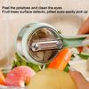1 шт. Многофункциональная овощечистка для фруктов и овощей с контейнером для хранения, зубчатое лезвие, безопасный для пищевых продуктов ПЭТ-материал, идеально подходит для использования на кухне и в общежитии.