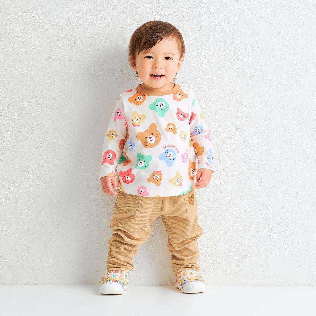 Футболка с длинным рукавом MIKI HOUSE HOT BISCUITS, для мальчиков и девочек, детская, детская одежда, многоцветная, 90 см, 73-5203-686