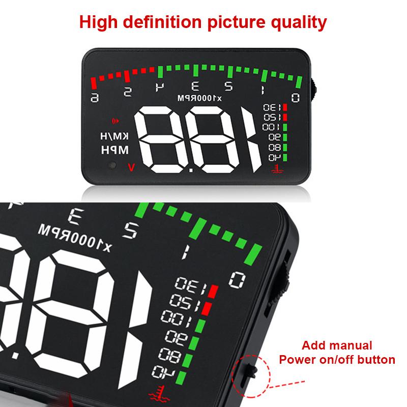 Скорость автомобиля Hud спидометр Head Up Display Температура воды Напряжение питания Проектор лобового стекла для грузовых автомобилей Obd2 Ii