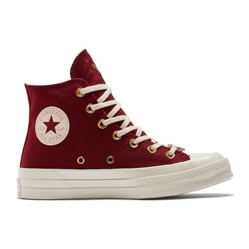 Converse Chuck Taylor All Star 1970-е Модные Универсальные Высокие Кеды из Канваса Женские Красные