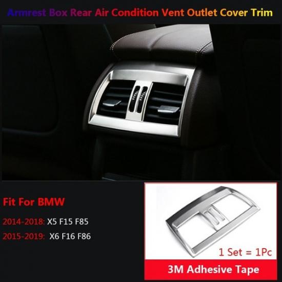 Stainless For BMW X5 X6 F15 F16 Car Interior Rear Seat AC Air Vent Outlet Cover