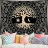 Tree Of Life Tapestry Trippy Mandala Sun And Moon Star Aesthetic Wall Tapestries Psychedelic Kawaii Home Room Decor Beach Towel