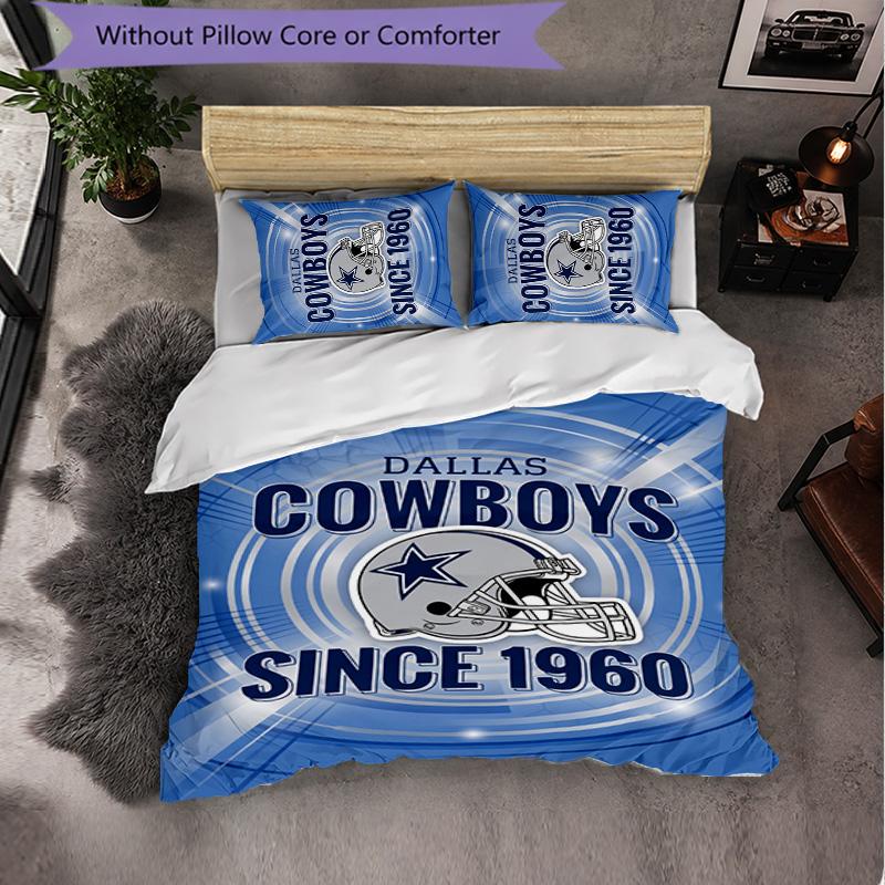 Dallas Cowboys Pattern Microfiber 3Pcs Bedding Set Decor Duvet Cover Set For Bedroom Home Use