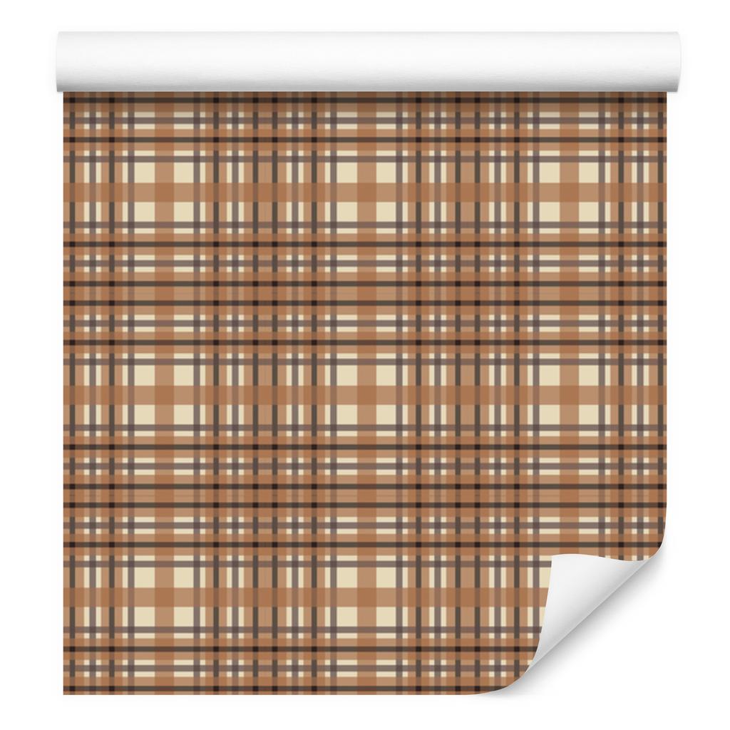 Brown Checkered Orange and Beige Wallpaper for Living Room and Bedroom 50x1000