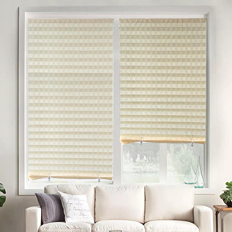 1PC Polyester Curtain Home Decorations Semi-Blind Window Curtains Non-Woven Leaf Pleated Curtain Shades 60/90x180cm