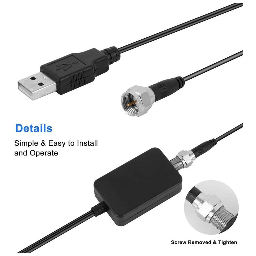 Antenne TV Intérieur Puissante,  Antenne TNT Intérieure Full HD HDTV Câble 4M/13FT de Haute Performance, Rayon de 80KM/50 Miles/