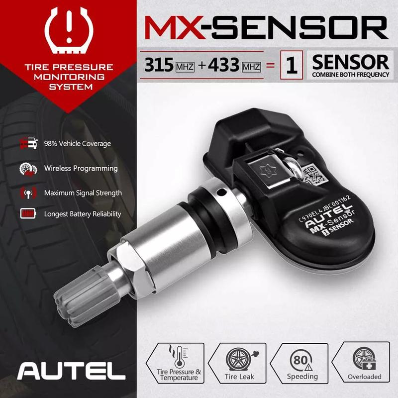 Autel TPMS 2-в-1 315 МГц 433 МГц Датчик TPMS Инструменты для ремонта шин Сканер Мониторинг давления в шинах Программируемые датчики