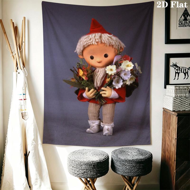 Little Sandman Wall Tapestry Aesthetic Wall Hanging Printed Fabric Blanket Decorative Tapestries for Bedroom Living Room Home Decor