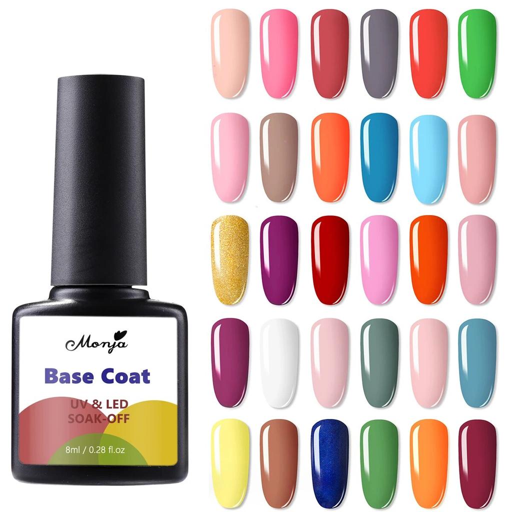 monja 3 шт., 8 мл, гели для ногтей в бутылочках, УФ-база, верхнее покрытие, верхнее покрытие, полуперманентный прозрачный глянцевый матовый лак, отмачиваемый маникюр, рисунок, живопись, длительный срок службы