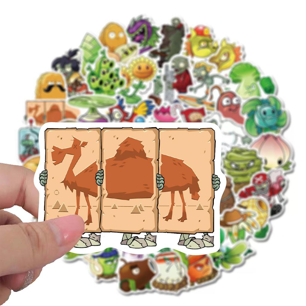 50 шт. Мультяшные Милые Классические Игровые Растения против Зомби (PVZ) Наклейка для коробки для хранения бутылок с водой Чехол для мобильного телефона Наклейки Сделай сам
