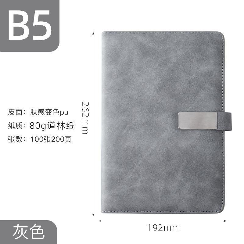 Customized A3 Hardcover Leather Bound Notebook with Logo Buckle 100 Sheets Thermal Binding for Office Business Meetings Record