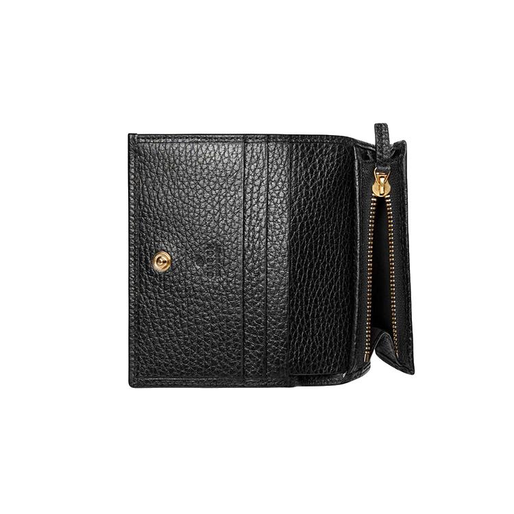 GUCCI GG Marmont Leather Wallet, Card Holder Womens Black