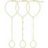 3PCS 14K Gold-Plated Hand Chain Bracelets for Women, Stack Bracelets Set Adjustable, Trendy Dainty Ring Bracelet Hand Chain