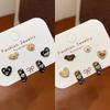 3 пары милых сережек в форме мультяшных собак в форме сердца для женщин и девочек, милые универсальные изысканные серьги, ювелирные аксессуары, подарки