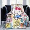 1 шт. Милое домашнее одеяло Sanrio с Хелло Китти и друзьями: Идеальный подарок для спальни, гостиной, в дорогу, для кемпинга, в машину, на пляж, для офисных перерывов, уютный