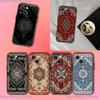 Чехол для телефона с цветочным узором в персидском стиле для iPhone 17,16,15,14,13,12,11,Pro,XS,Max,XR,Plus,E,SE4,Mini Черный Мягкий Чехол