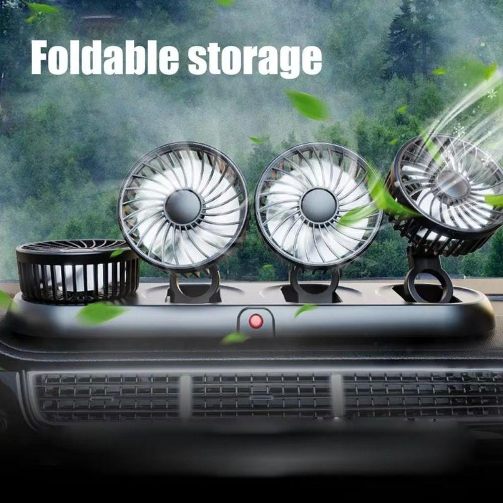 USB/12V/24V Portable Car Fan 360 Degree Adjustable Automotive Electric Fan for Car Dashboard