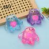 Pinch And Decompress Toy Slow Rebound Toy, Soft Silicone Stress Relief Squeeze Odorless Pink Flexible Heart Bear with Aurora Glitter, Portable
