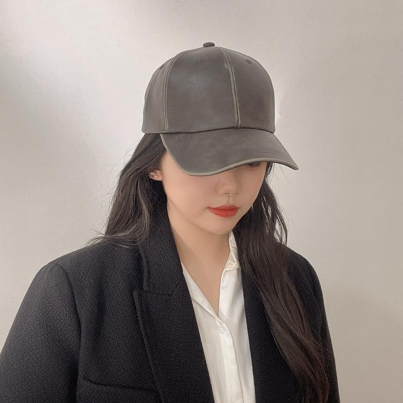 2025 Моющаяся кожа Горячая распродажа Новая бейсболка Весна Лето Женская Осень Все Простая Ретро Кепка Тренд Солнцезащитная шляпа