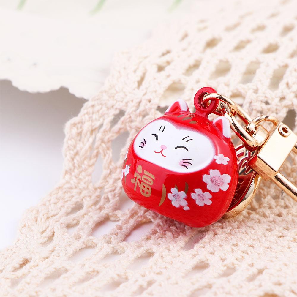 Мультяшный брелок для ключей от двери, силиконовый чехол для ключей от машины, украшение, брелки Манеки-неко, брелоки с кошкой удачи, подвеска