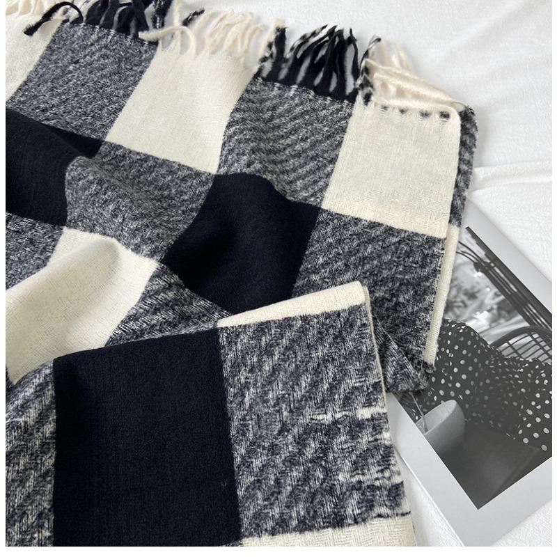 Wool Plaid Scarf for Women's Winter Warmth, Versatile Shawl, Birthday Gift, Holiday Gift, Pure Wool Scarf