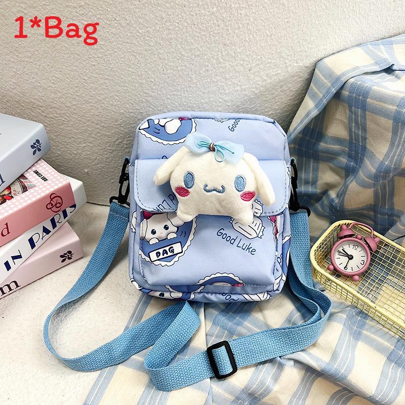 Cinnamoroll Hello Kitty Kuromi Canvas Single Shoulder Bag With Stitching Details For Daily Use