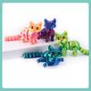 3D Printed Cat Toy Articulated Cat with Flexible Joints Stress Relief Desktop Pet Fidget Toy for Play And Display Kids Gift