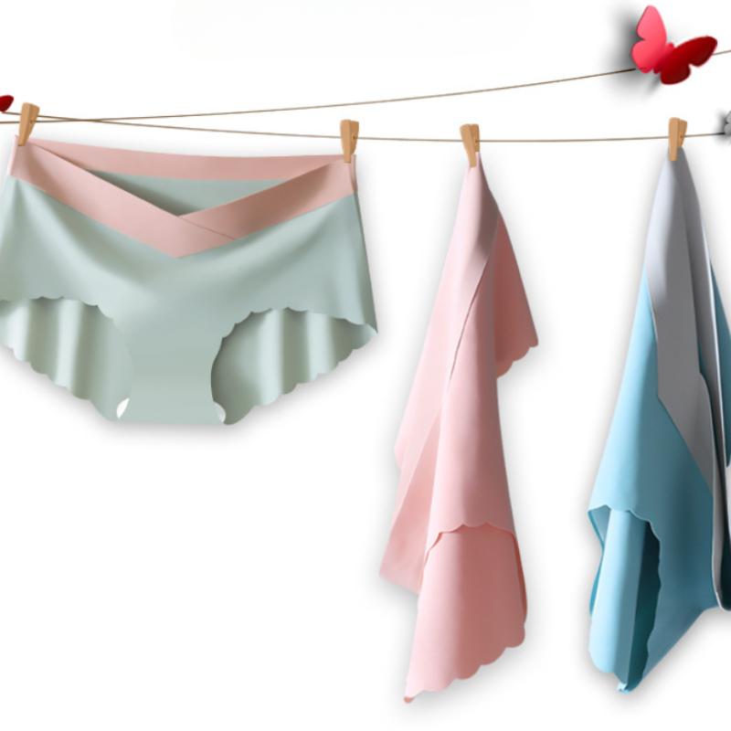 Бесшовные трусики из ледяного шелка, удобное женское нижнее белье, женские трусы с низкой талией, трусики для беременных больших размеров, сексуальное женское белье