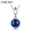 Gica Gema Ювелирные изделия из стерлингового серебра S925, синий круглый модный хит продаж, ожерелье с подвеской для женщин, изысканные ювелирные изделия высокого качества, подарок на День святого Валентина