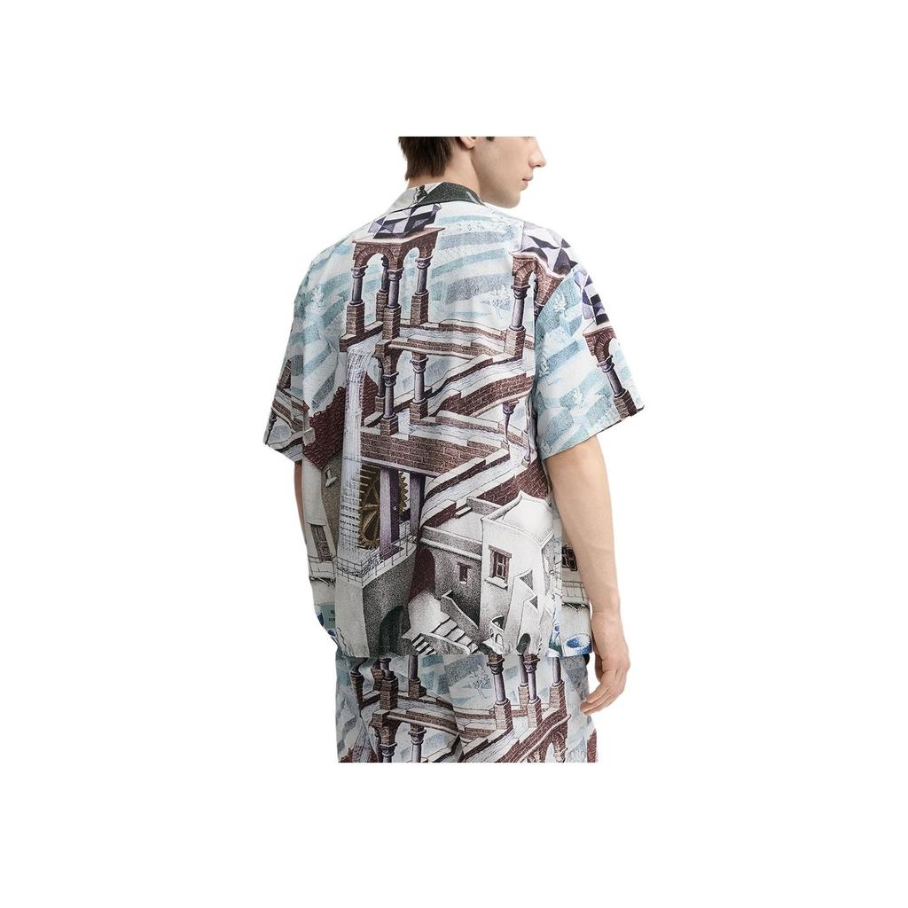 New FILA x M.C.ESCHER Shirt Men's All Over Print F11M538403FZA
