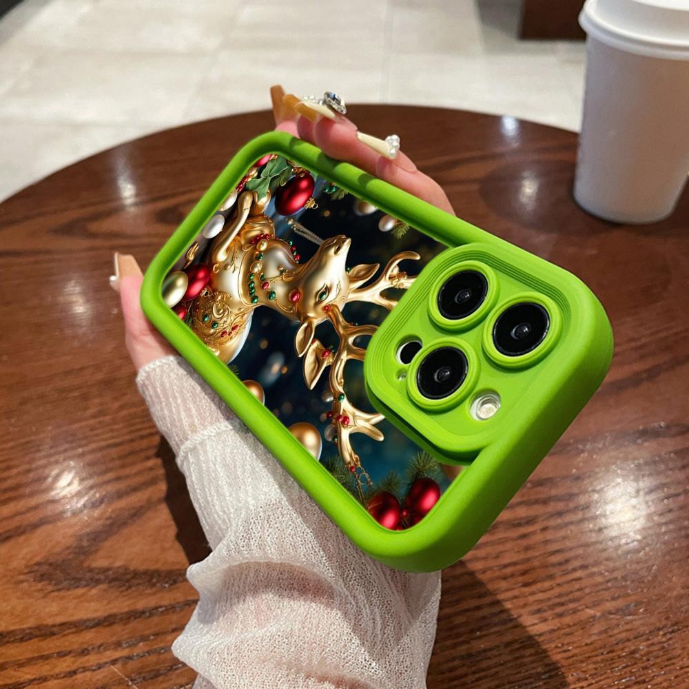 N105 рождественские и новогодние арт-мягкие чехлы для телефонов Angel Eyes для iPhone 16 15 14 13 11 Pro Max 8 7 6s Plus 12 mini XR XS Max SE противоударный чехол