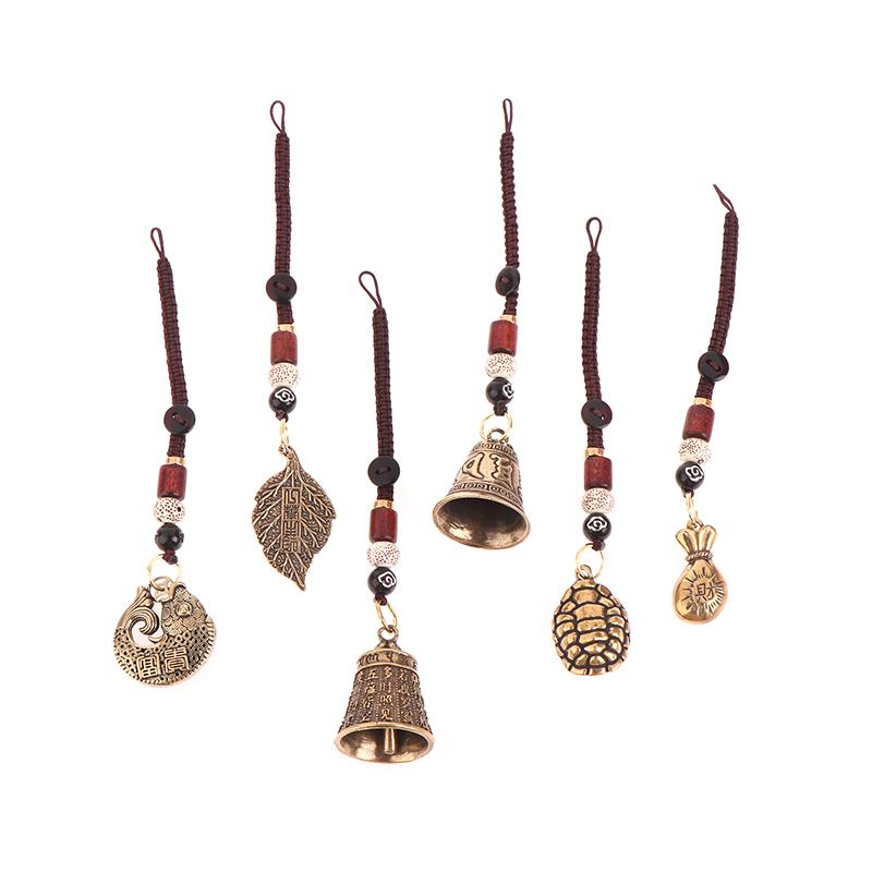 Новые винтажные латунные тибетские буддийские мантры-колокольчики брелки для ключей подвески на шнурке ручная работа веревка автомобильный брелок кольца подвесные украшения