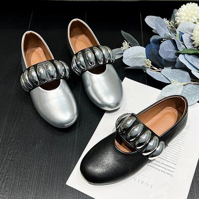 Модные панк-туфли-лоферы с серебристой отделкой из бисера для женщин, удобные балетки-слипоны на плоской подошве, женские туфли на танкетке, мокасины для женщин