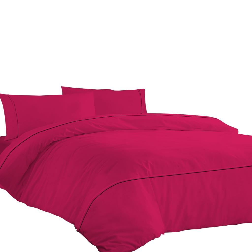 Комплект постельного белья из египетского хлопка премиум-класса 600TC с гладкой горизонтальной окантовкой (Набор из 3 предметов: 1 пододеяльник и 2 наволочки) - Различные размеры и цвета