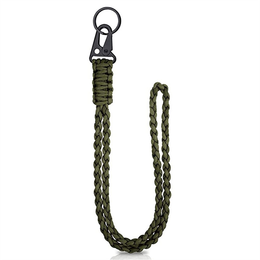 Metal Clip Paracord Neck Lanyard Parachute Rope Umbrella Rope Keychain  Outdoor Survival