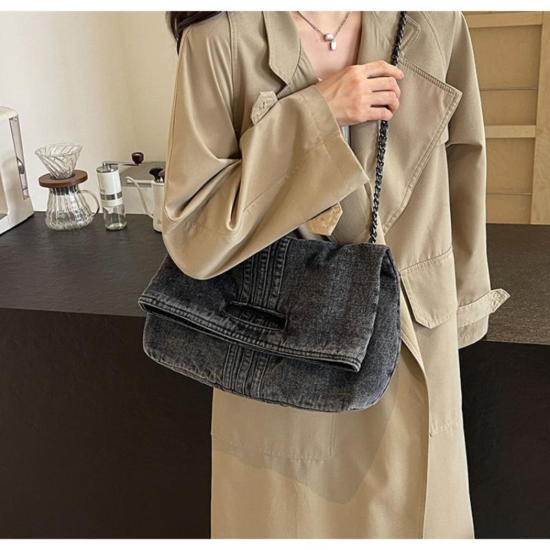 Сумка-тоут большого объема для поездок на работу в новом стиле для женщин, модная джинсовая сумка