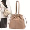 New Drawstring Shoulder Bag Casual Shopping Handbag Lightweight Anti-splashing Nylon Bag Trendy Versatile Commuter Bag
