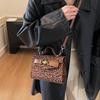 Сумки через плечо из ПУ-кожи от топовых брендов для женщин 2025 Черный узор «Камень» Сумка-кроссбоди Женские дорожные сумки Маленькая квадратная сумка