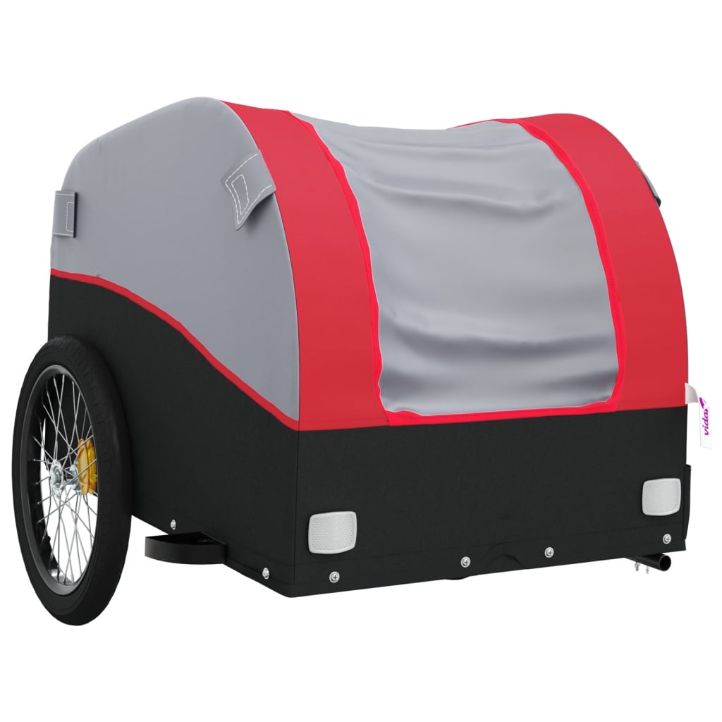 Vidaxl Przyczepka Rowerowa, Czarno-Czerwona, 30 Kg, Żelazo