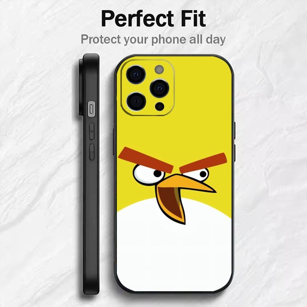 BIRD Game A-Angry-y B-Bird Phone Case For iPhone17,16,15,14,13,12 Plus,Max Soft Silicone Black Cover