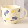 Cute Fruit Pattern Ceramic Mug Strawberry Coffee Cup Oatmeal Breakfast Cup Water Cup Valentine's Day Present Couple Water Cups