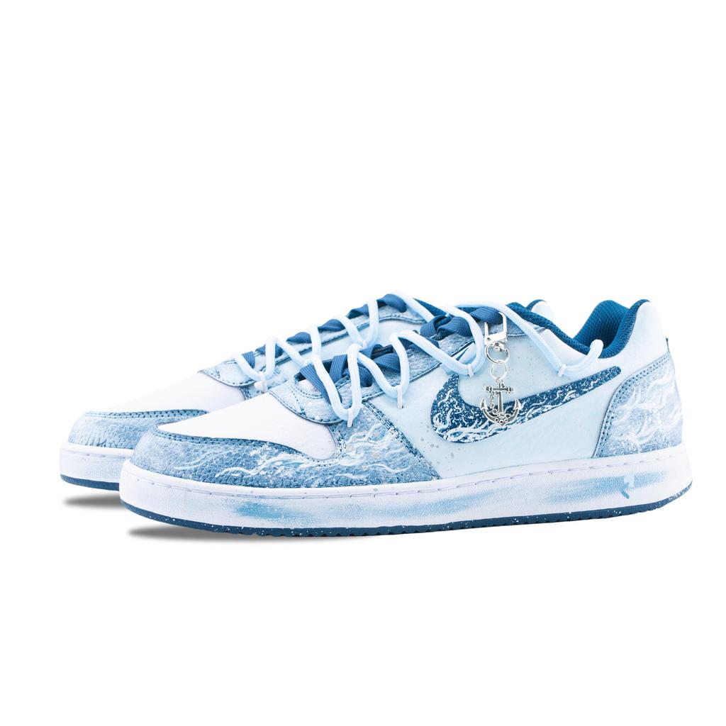 Nike EBERNON Deep Sea Secret Realm Abrasion Resistant Low top Skateboard Shoes Men's White Blue IF0847-141(Team626-)