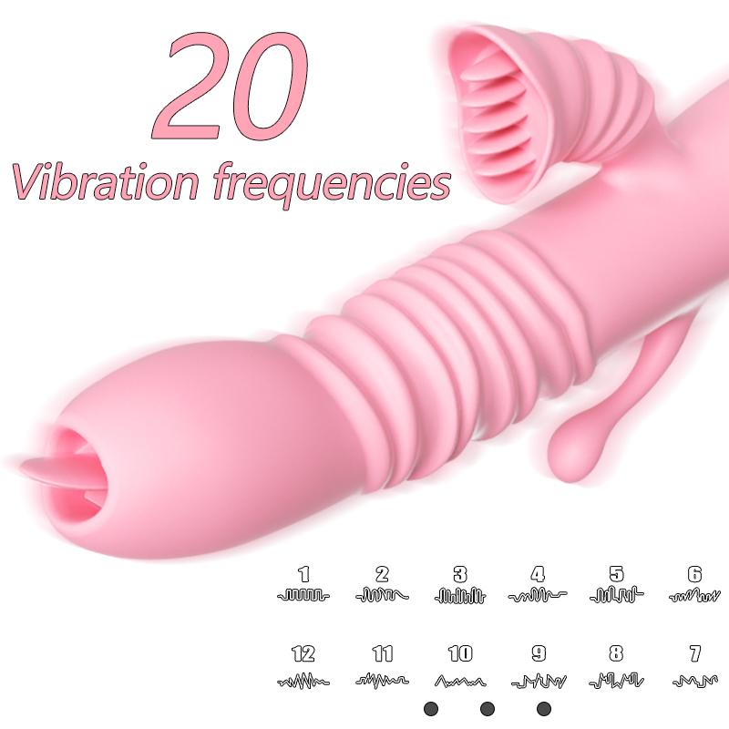 Вибратор с подогревом, телескопический фаллоимитатор, лизание языка, вагинальный массаж, стимуляция женского клитора, мастурбация, вибрация, секс-игрушка для взрослых