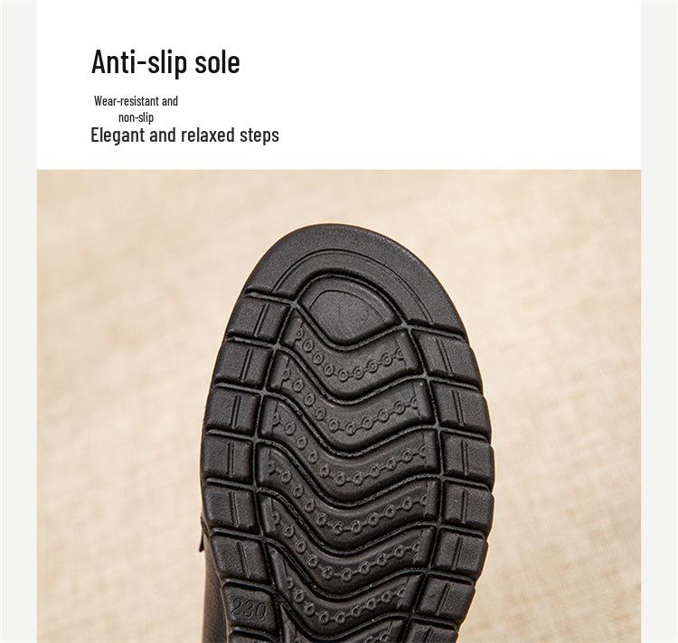 Женские слипоны из натуральной кожи с мягкой подошвой и противоскользящим покрытием, идеально подходящие для мам среднего или пожилого возраста.