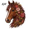 Textile Patchwork Starter Floral Horse Kit, Fabric DIY Crafting Materials Sewing Kit for Adults, Handmade Wall Decor Gift Crafters